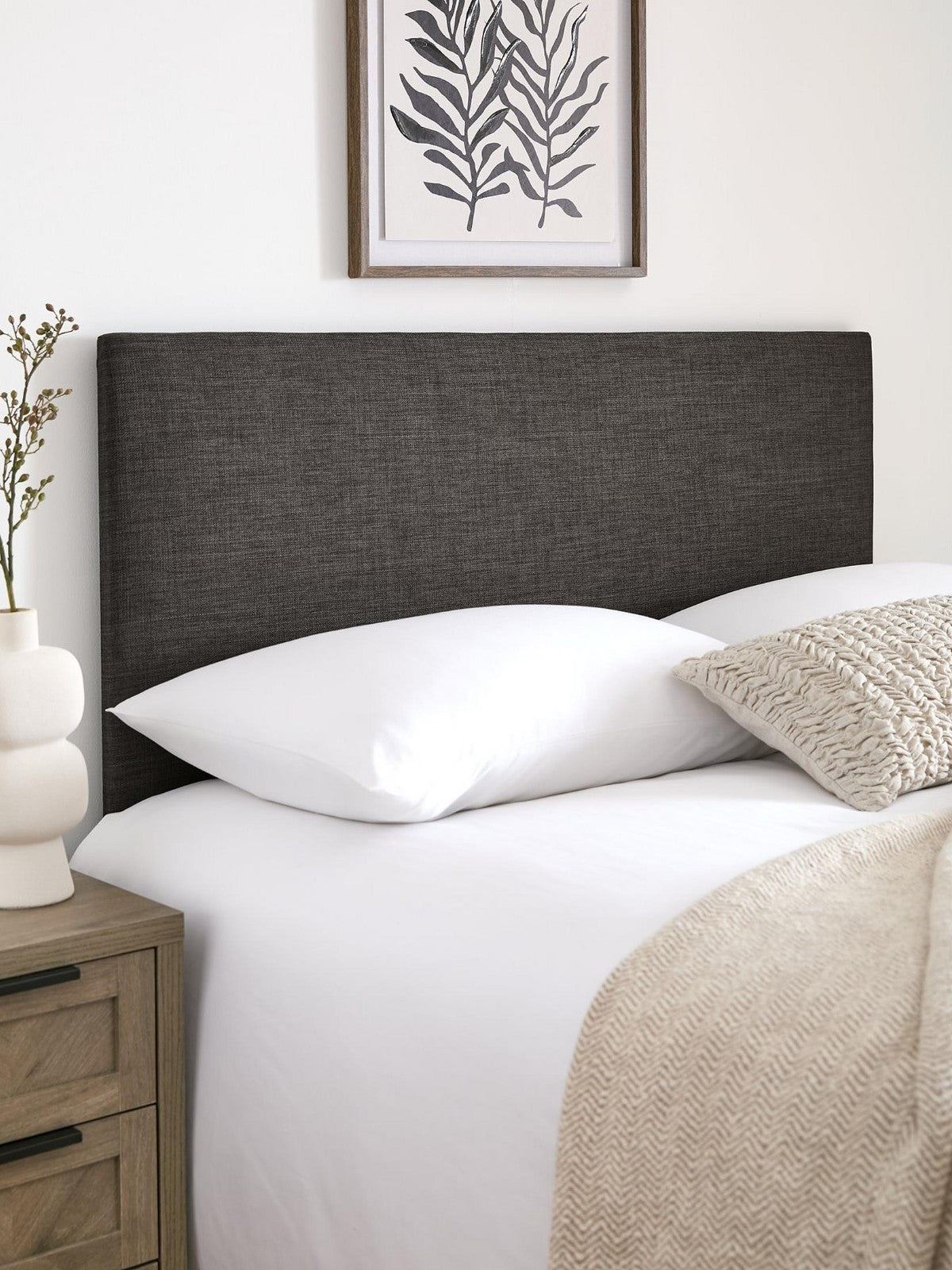 Beeston King Headboard Upholstered Faux Linen Padded
