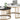 Nesting Coffee Tables Set of 2 Round with Golden Frame White and Black Top