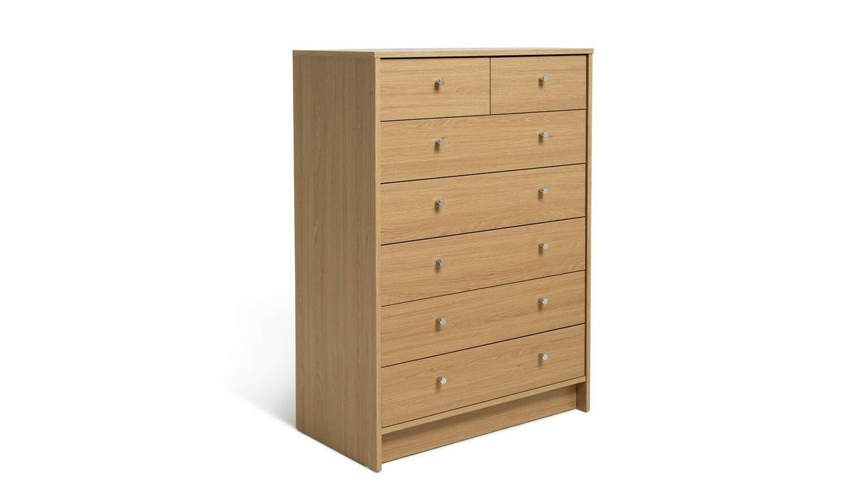 Malibu 7 Drawer Chest Oak Effect