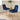 Pair Alisha Dining Chairs Blue Velvet Brass Legs | Mid-Century Style