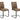 Bronson Pair of Faux Leather Dining Chairs- Brown