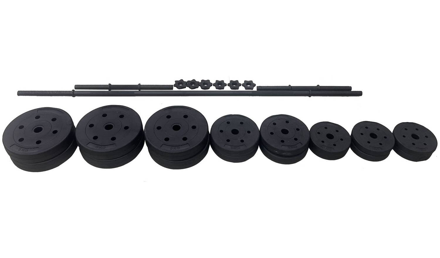 Opti Vinyl Dumbbell and Barbell Set 50kg – Cheap Furniture Warehouse