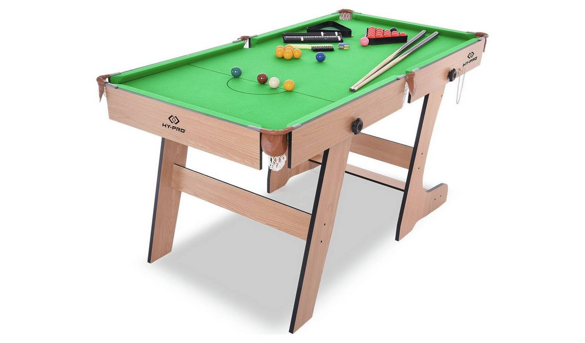 Hy-Pro 5ft Folding Snooker and Pool Table Indoor Game Sports Fun