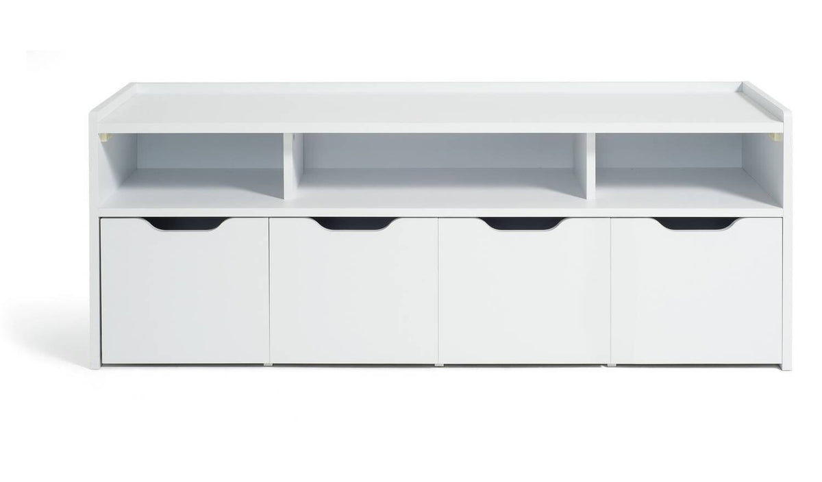 Compton 3 Shelf Shoe Bench White Hallway Entryway Furniture Organiser