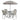 4 Seater Metal Patio Set - Light Grey