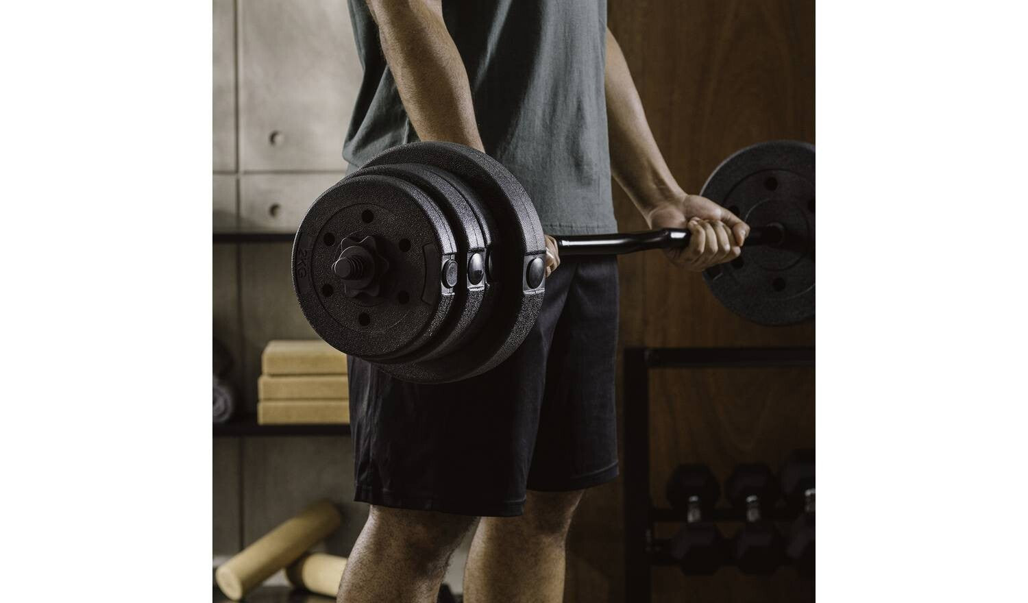 Opti Z Curl Vinyl Barbell Weight Set 25kg – Cheap Furniture