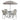 4 Seater Metal Patio Set - Light Grey