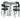 Habitat Jayla Metal Black Dining Table & 4 Black Chairs