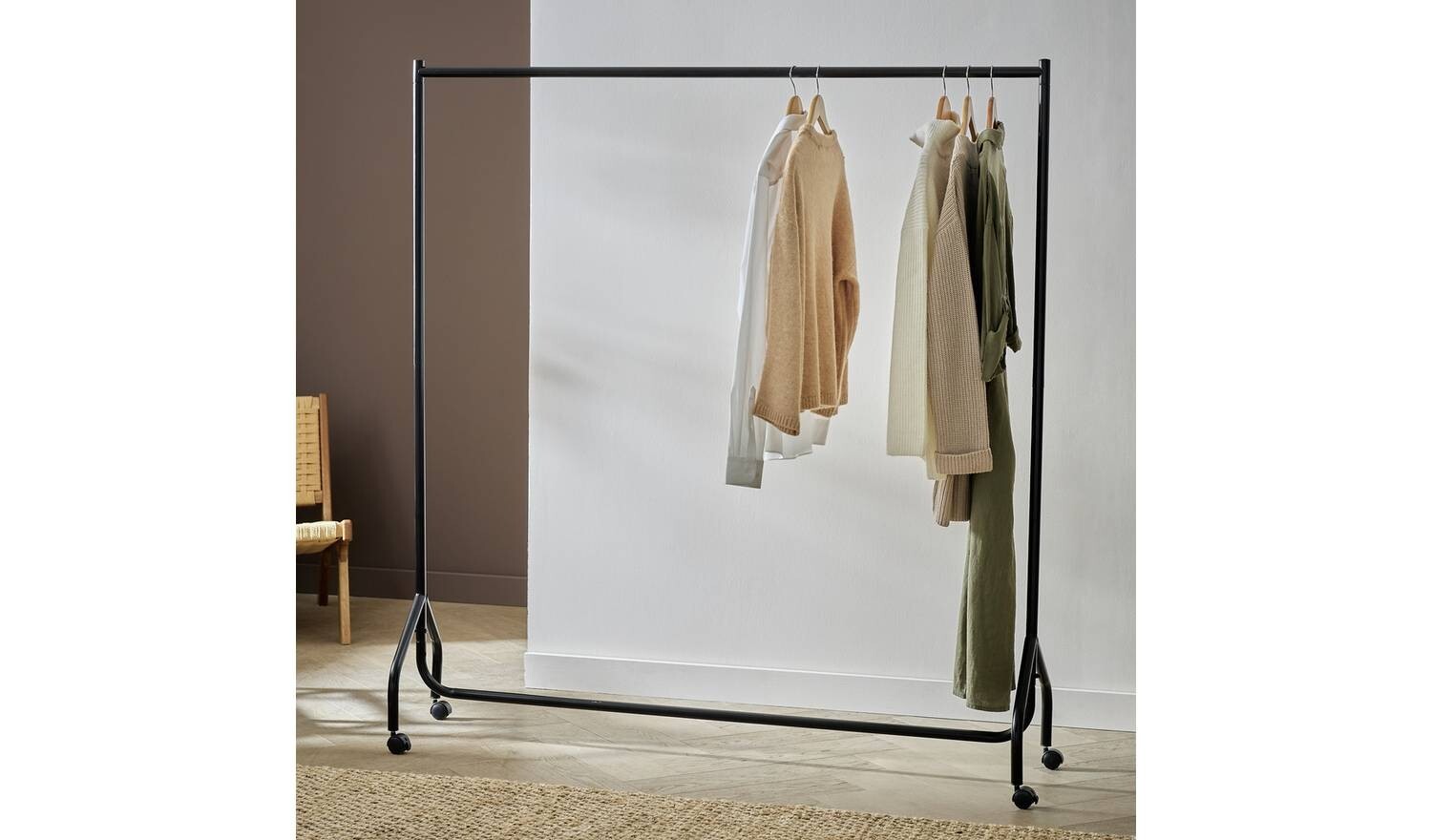 Heavy Duty Single 5 Feet Clothes Rail Home Shop Office