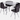 Elsie Silver Glass Dining Table & 4 Black Chairs