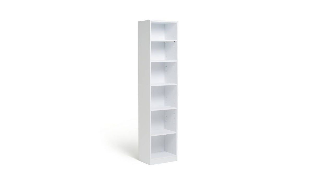 Maine Narrow Bookcase Slim Storage Shelf Living Room Furniture