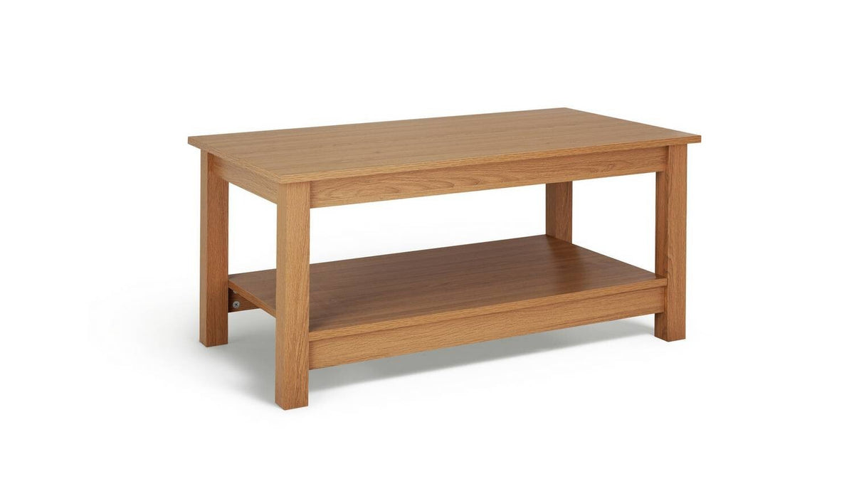 Coffee Table Oak Effect Compact Easy Assembly
