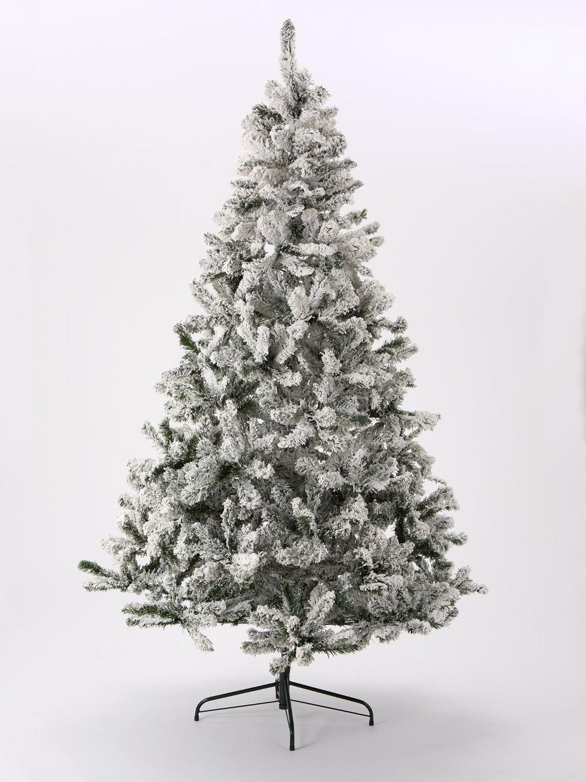 7ft Flocked Emperor Christmas Tree Snow Frosted 210cm Stand