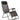 Luxury Relaxer Chair Black Folding Outdoor Recliner
