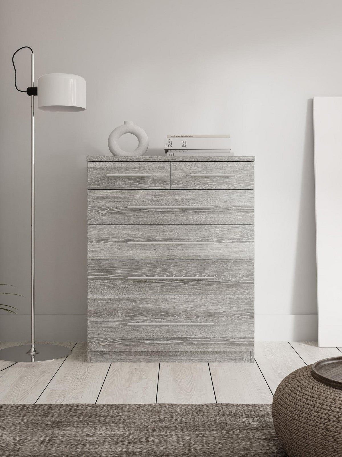 Prague Chest Drawers 4 Large + 2 Small Bedroom Storage Free Delivery