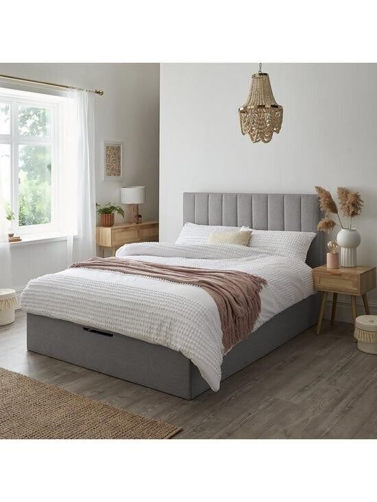 Nova Fabric End Lift up Storage Ottoman King Bed Stylish Comfortable