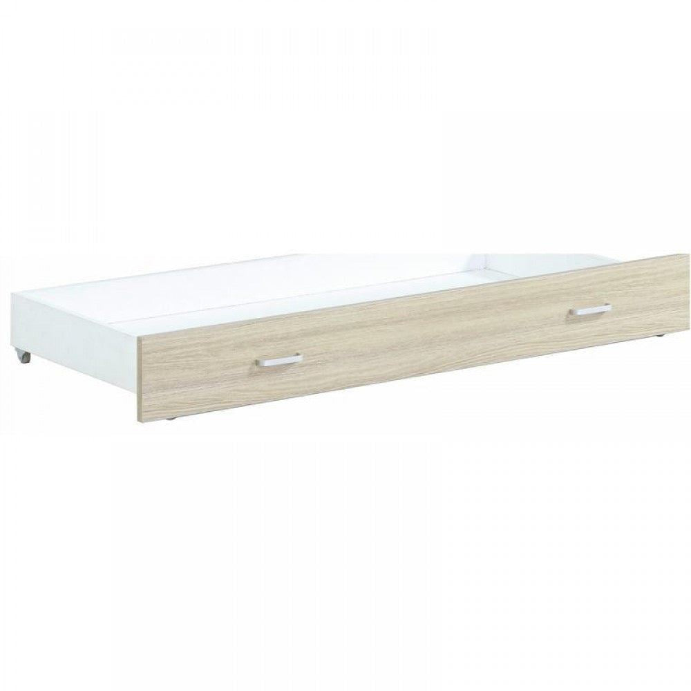 Babymore Luno Veni Cot Bed Under Drawer Oak Bedroom Storage