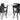 Elsie Black Dining Table & 4 Charcoal Chairs Modern Kitchen Furniture Set