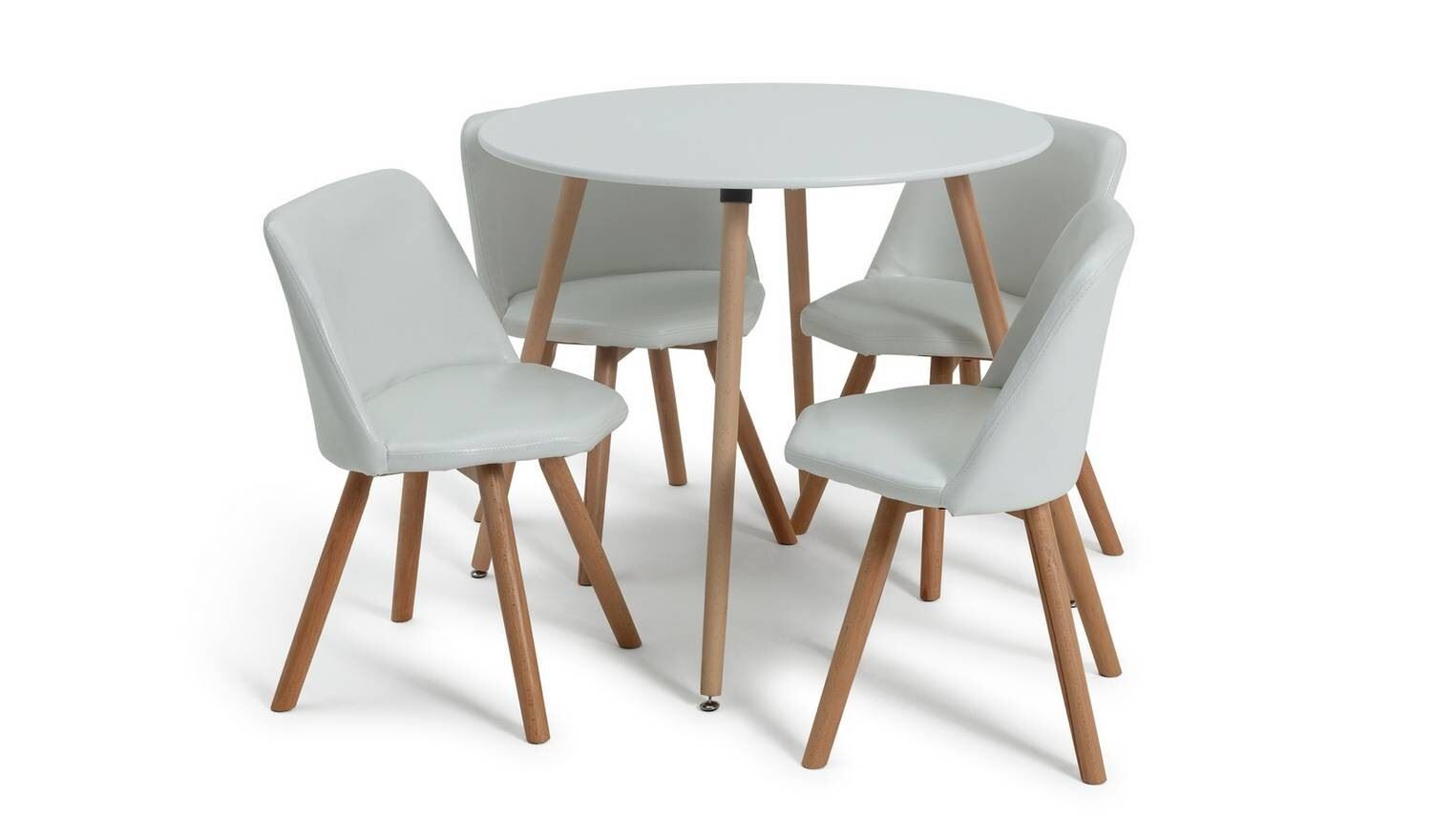 Quattro Dining Table & 4 Chairs Modern Kitchen Set