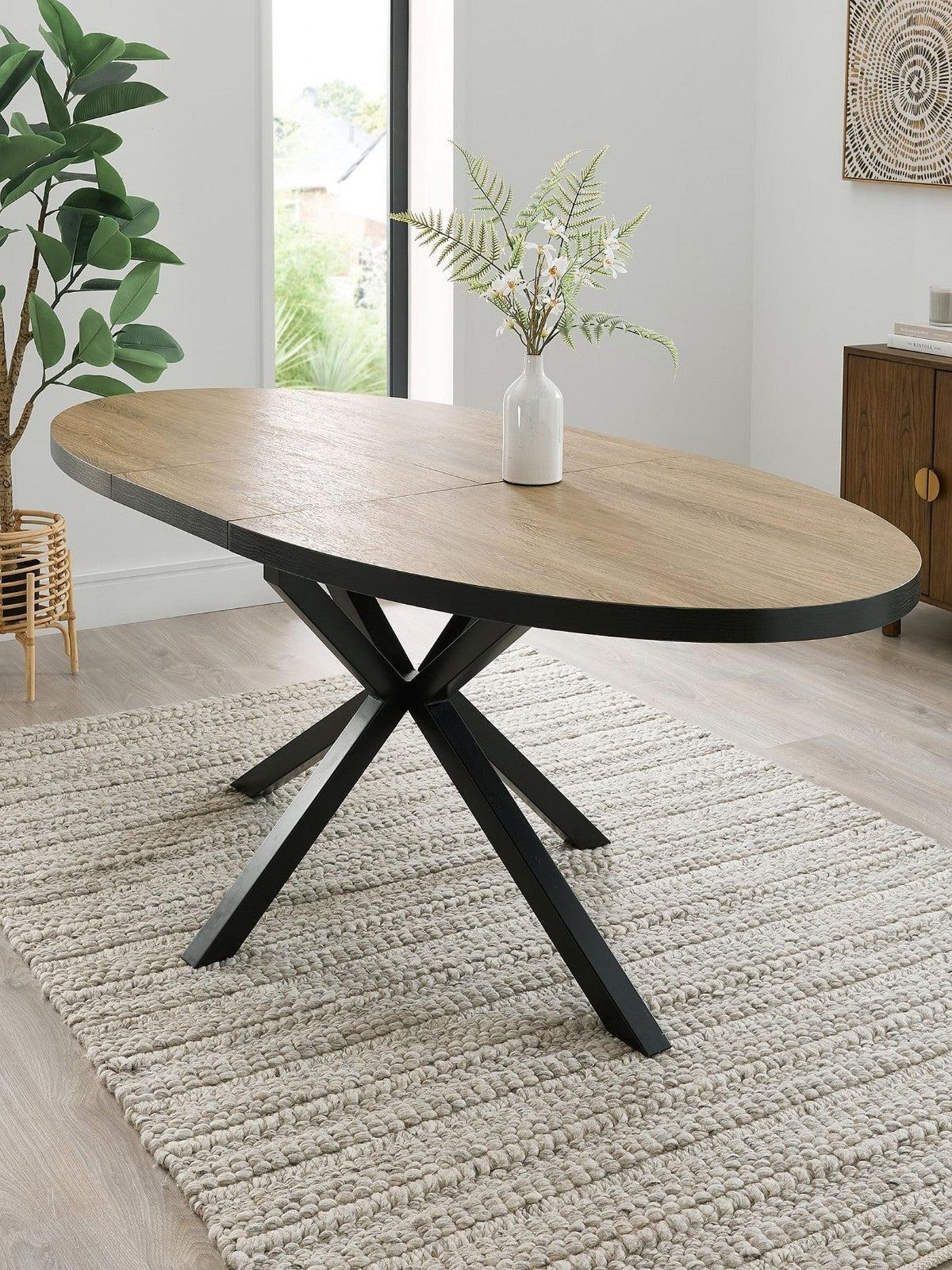 Oslo Extending Dining Table Oak & 160 200cm Modern Chopstick Legs