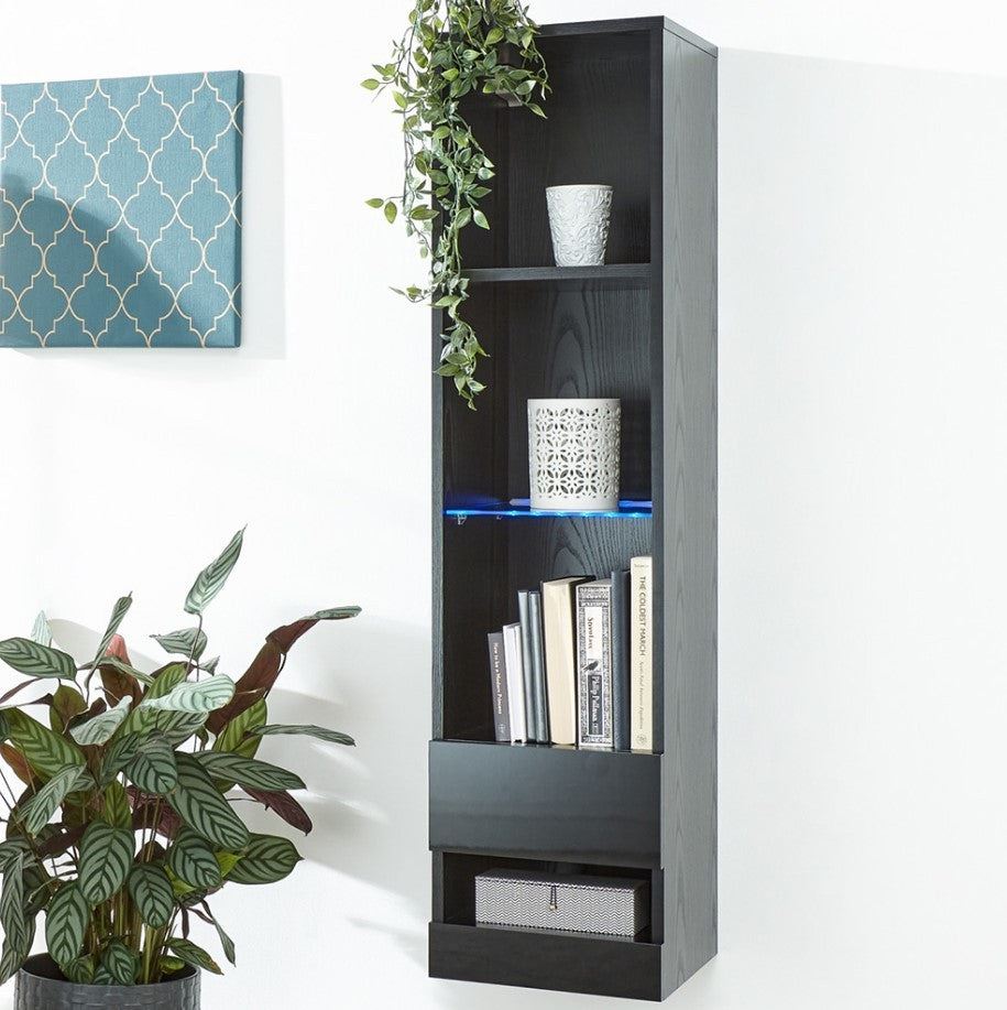 GFW Galicia 4 Shelf Wall Mounted Tall LED Shelving Unit