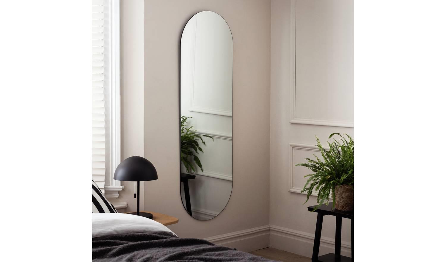 Frameless Oval Wall Mirror 150x50cm Bedroom Hallway Decor
