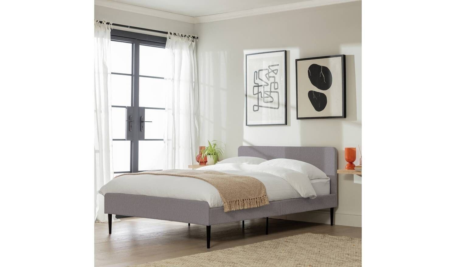 Kristopher Small Double Fabric Bed Frame Modern Bedroom