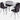 Elsie Silver Glass Dining Table & 4 Black Chairs Modern Kitchen Furniture Set
