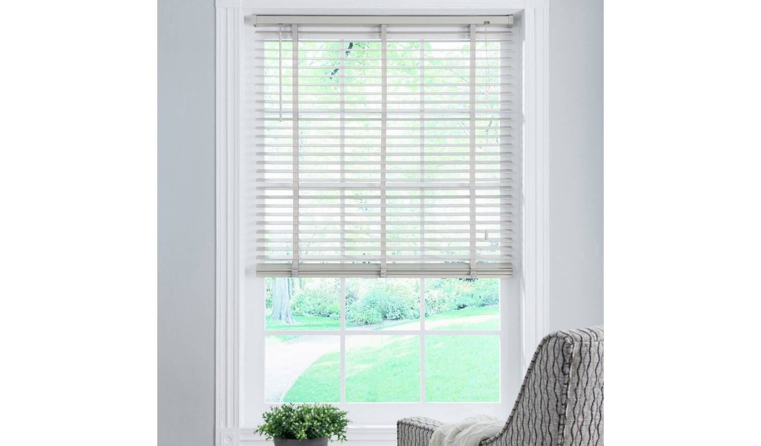 Little Book 50mm Venetian Blind Warm Grey 140x160cm Wood