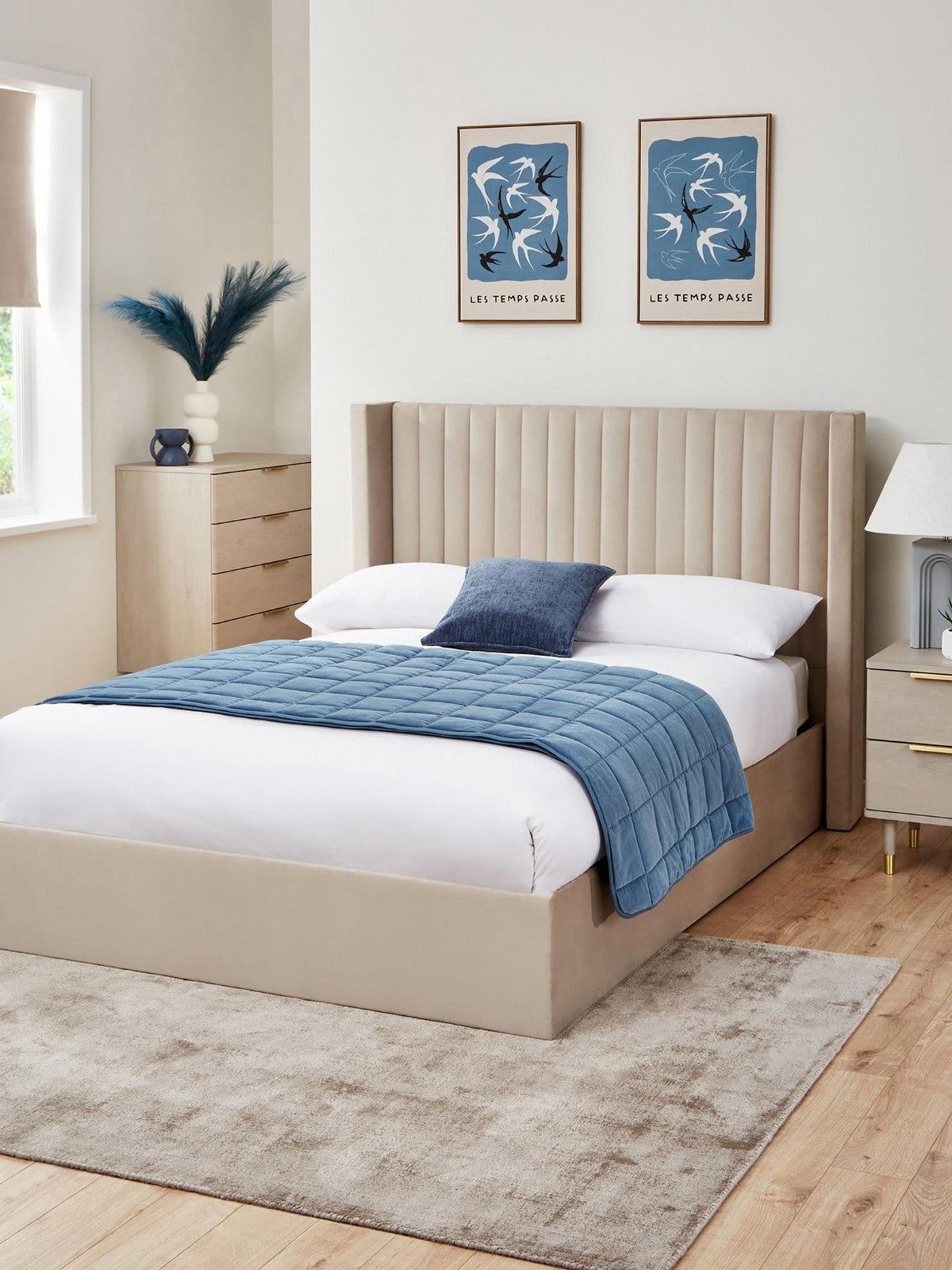 Haywood End Lift Up Storage Ottoman King Bed Stylish Modern Bedroom