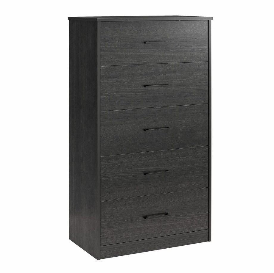5 Drawer Chest Dresser Oak Finish Classic Bedroom Storage