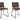 Living Pair of Faux Leather Dining Chairs Brown Metal UK