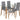 Helena Glass Dining Table & 4 Grey Chairs Contemporary Design Dining