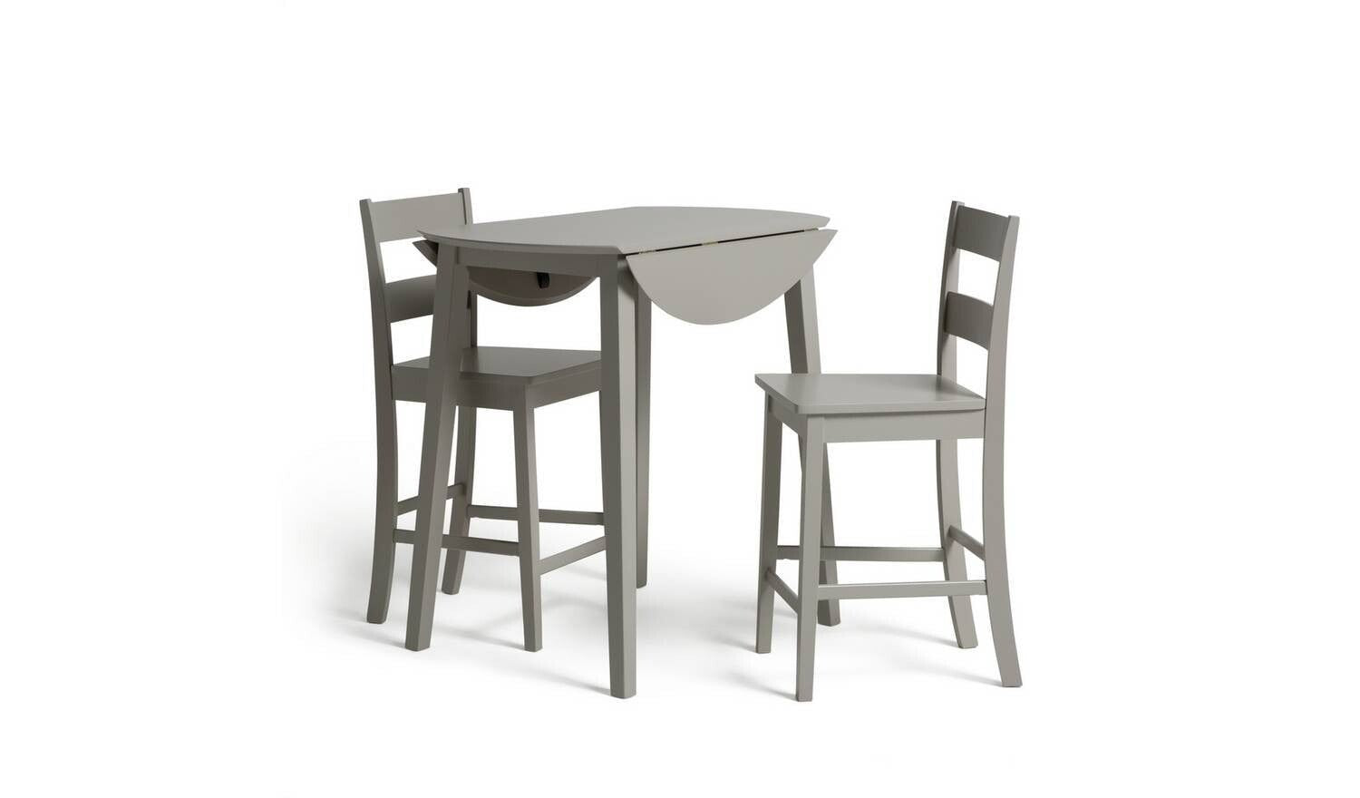 Chicago Extending Bar Table & 2 Stools Solid Wood