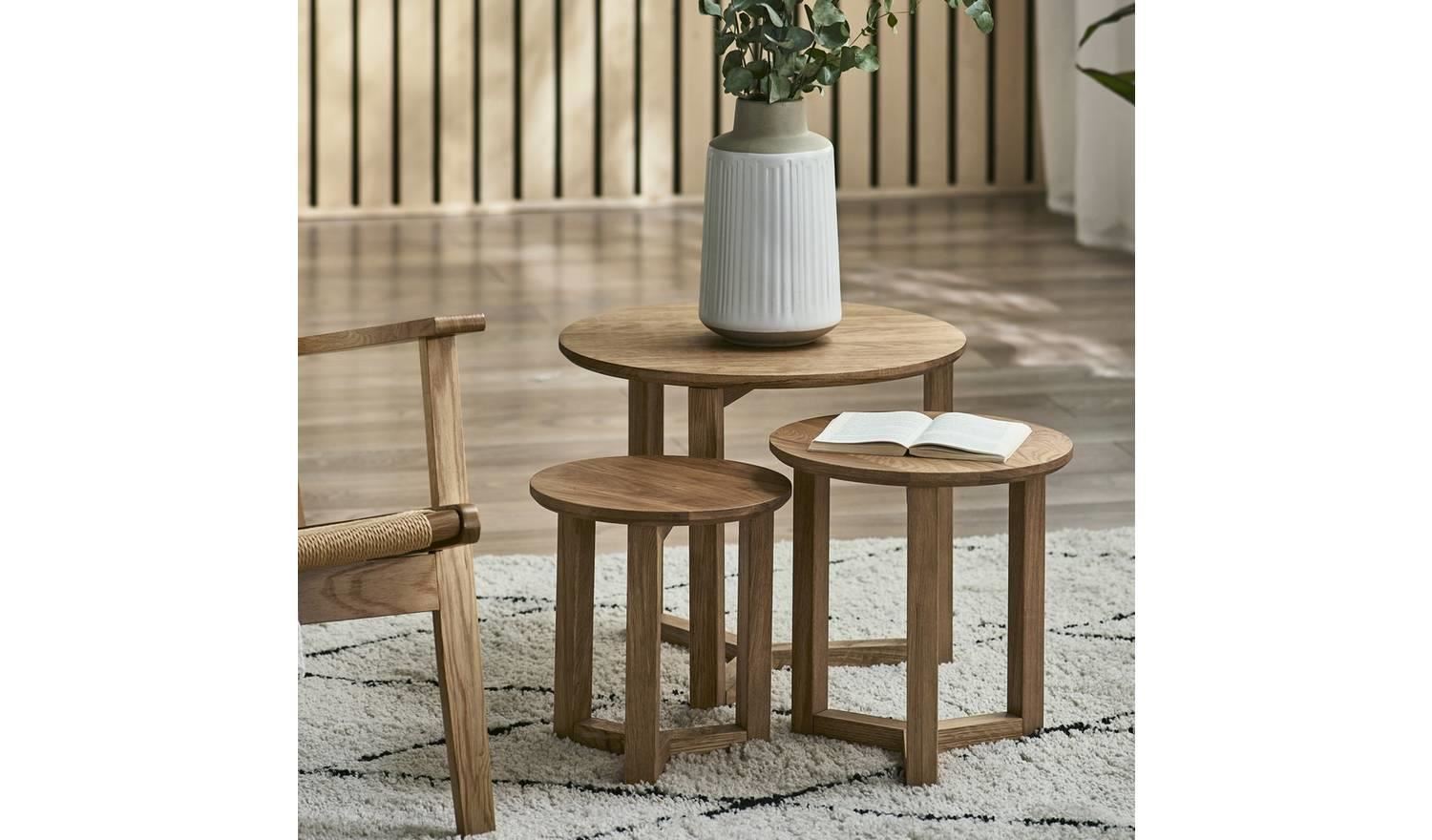 Julian Bowen Nidri Nest 3 Tables Modern Living Room
