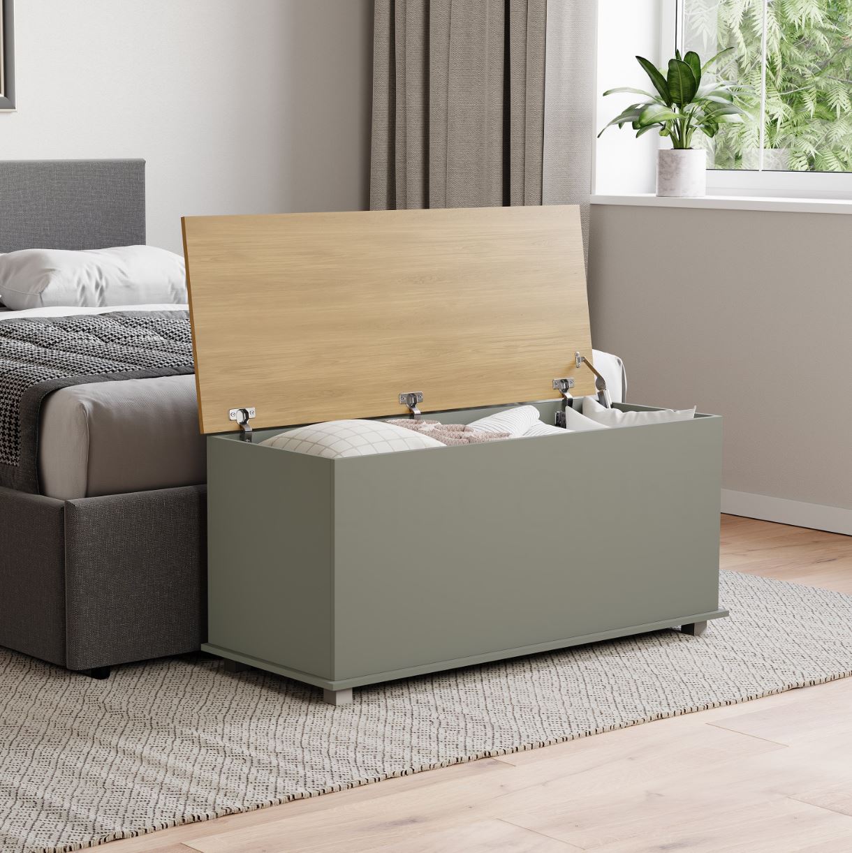 Arlington Storage Ottoman Foot Stool Bench Seat Box Chest Lid UK