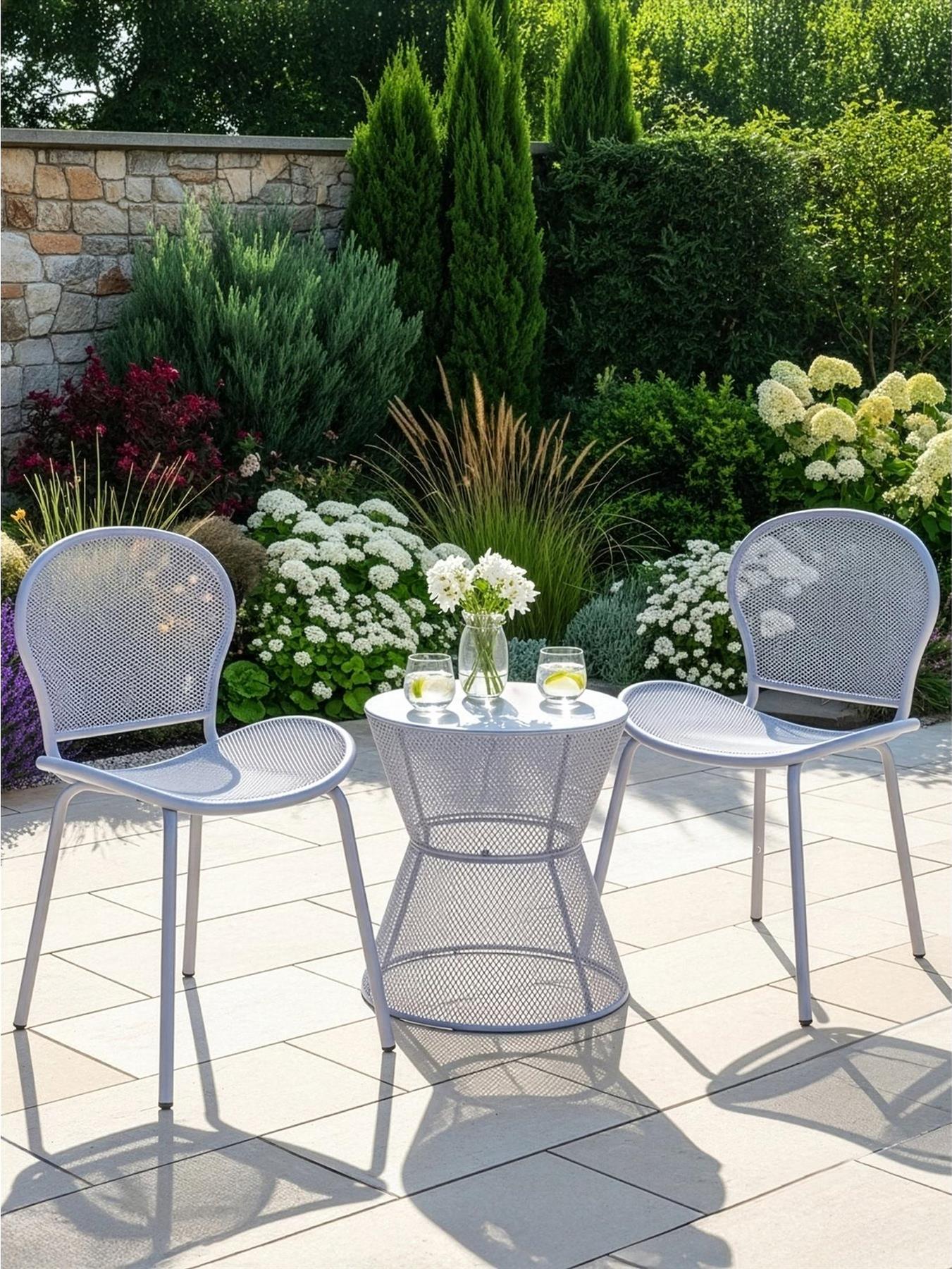 Fiji Bistro Set 2 Seater Metal Garden Patio