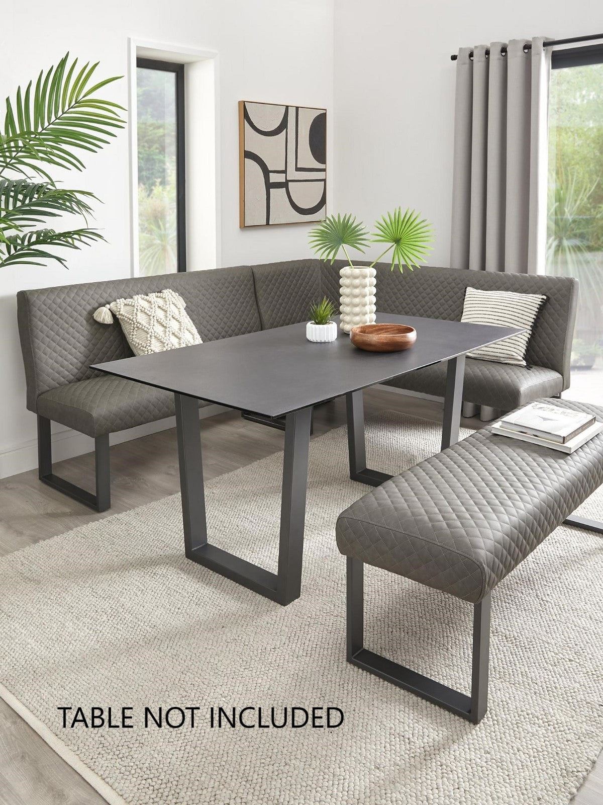Ohio SET Corner Dining Bench+Bench PU Leather L Shape WITHOUT TABLE