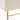 Cora Bed Frame Double - Ivory | Ribbed Headboard | Gold Metal Legs