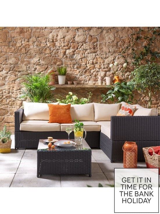 Vancouver 3 Piece Corner Rattan Set Modern Comfortable Outdoor