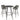 Dahlia High Bar Table and 2 Stool Kitchen Set Grey FAST DELIVERY UK