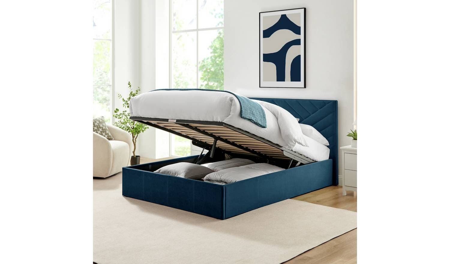 Luca Double End Lift Ottoman Bed Elegant Comfortable Bedroom