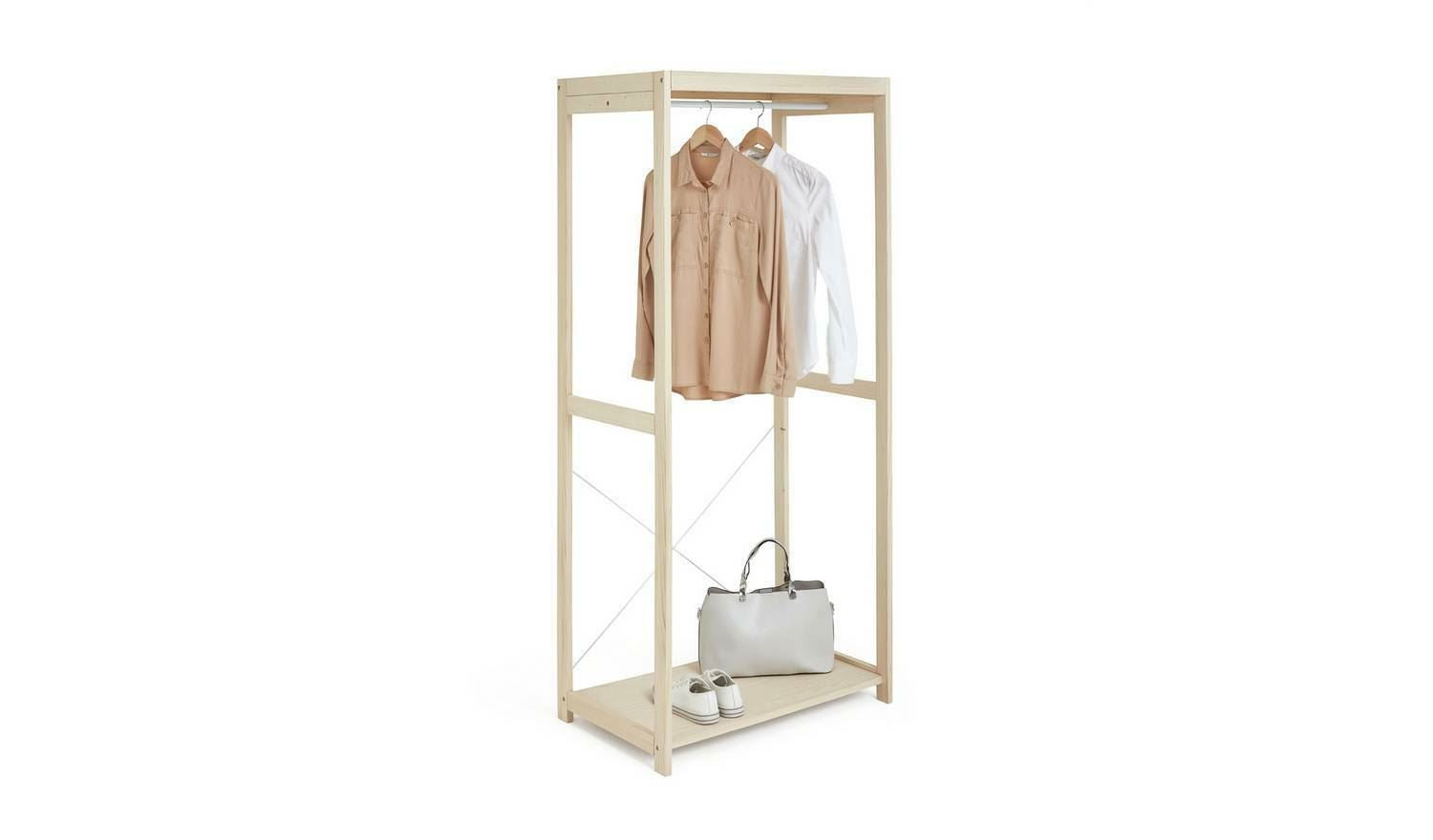 Flicka Open Single Rail Wardrobe Pine