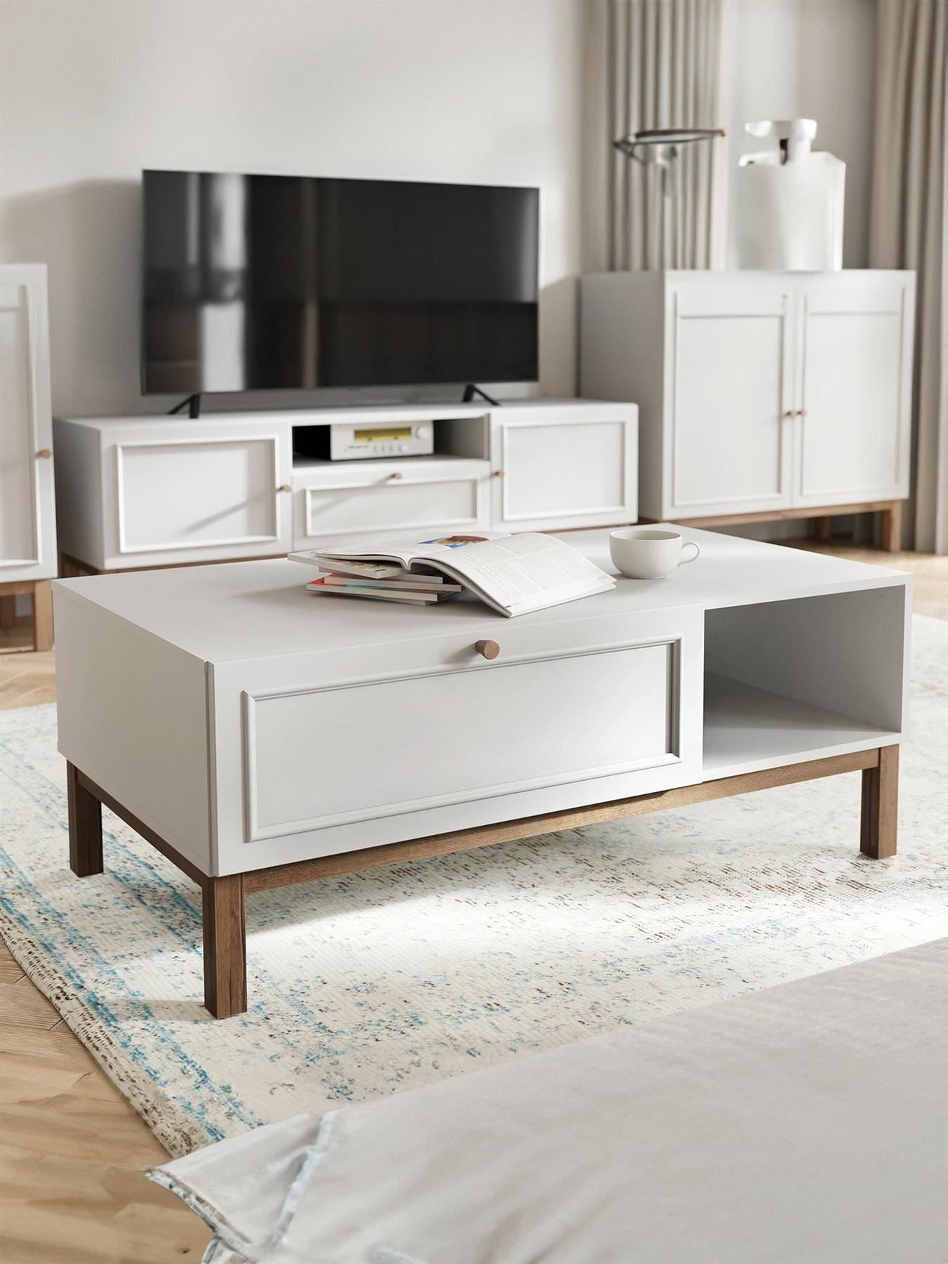 Penkridge Coffee Table Oak Modern Living Room Storage