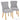 Warwick Chenille Pair of Standard Dining Chairs Grey/Oak Effect Fabric FSC